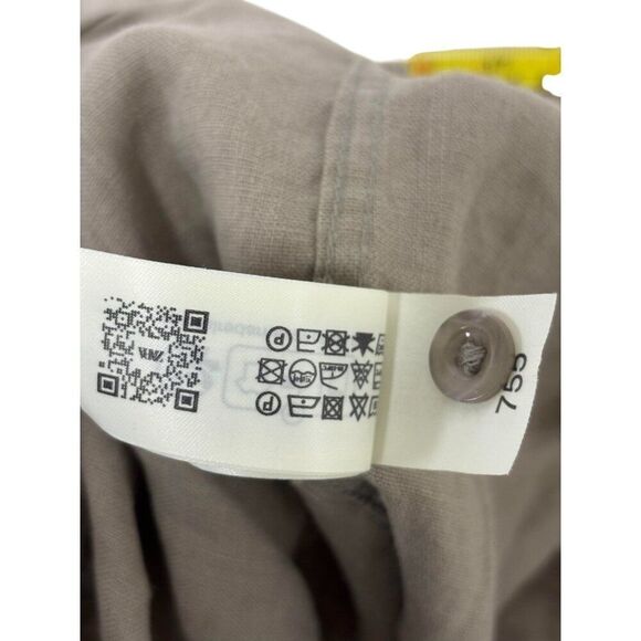 Zara Origins Mens Polo Shirt S Green 100% Linen Long Sleeve 4498/569 NWT - Picture 4 of 11